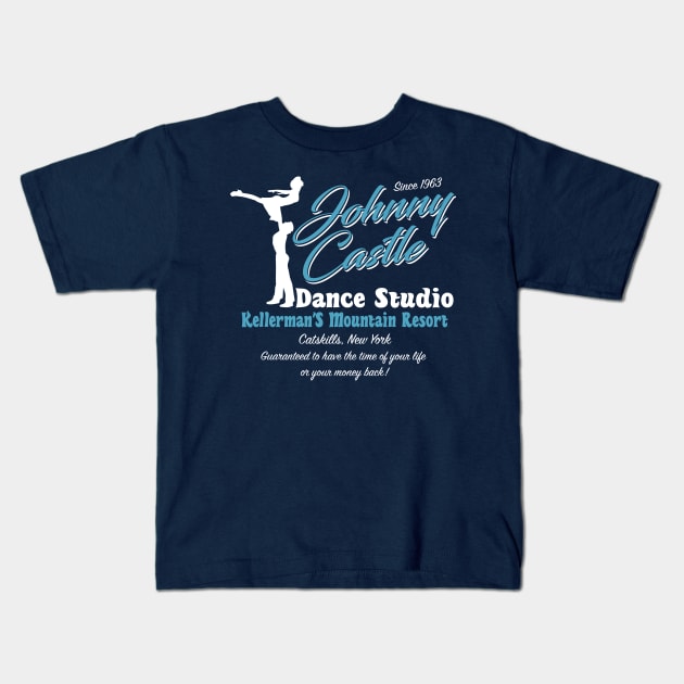 Dirty Dancing Johnny Castle Dance Studio Kids T-Shirt by Alema Art